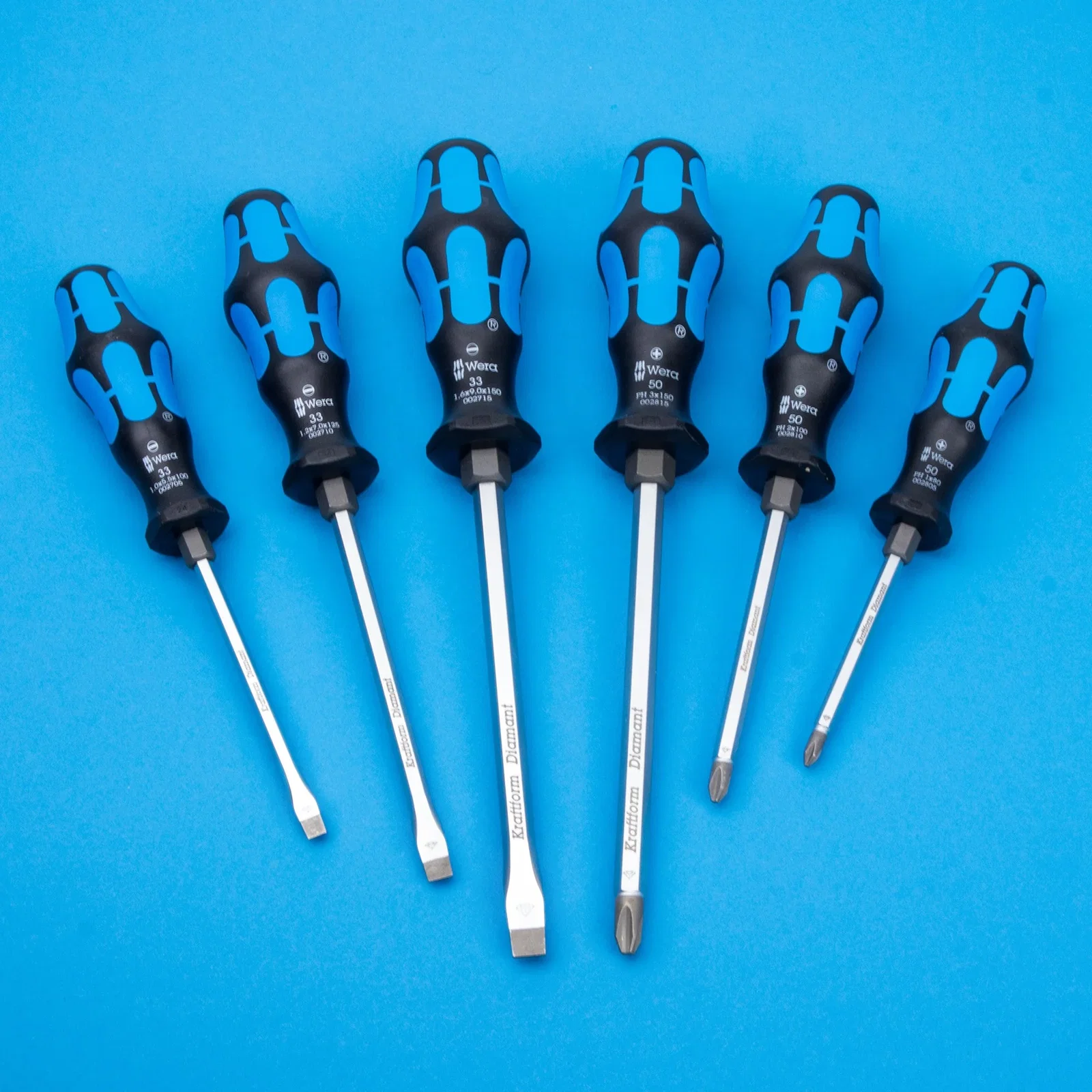 Image of Wera 300152 Diamond Rocko Kraftform Screwdriver Set, 6 Pieces