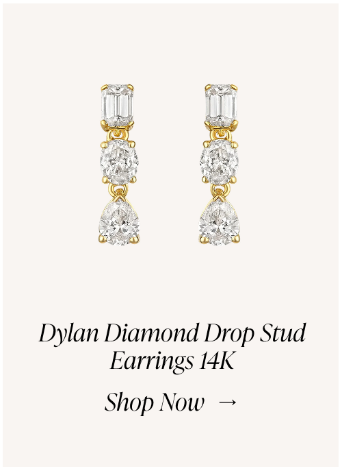 dylan diamond drop stud earrings 14K shop now  →