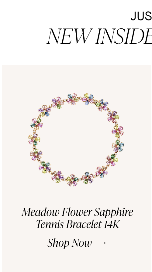 Meadow flower sapphire tennis bracelet 14K shop now  →
