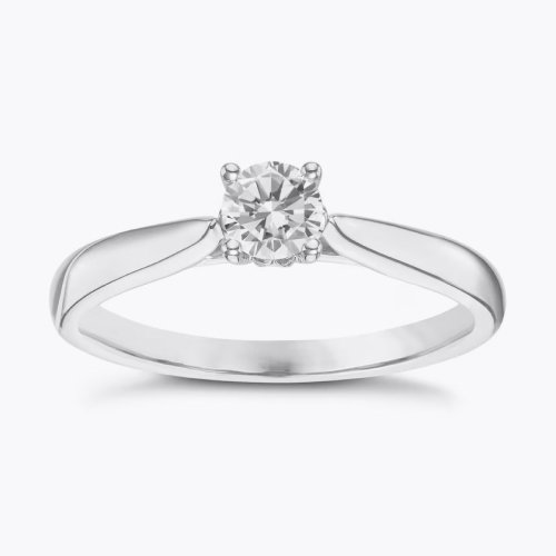 Engagement Ring 9ct White Gold Solitaire 0.30ct Diamond Ring