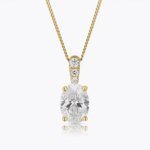 Harriet 9ct Yellow Gold 0.50ct Lab Grown Diamond Oval Pendant Necklace