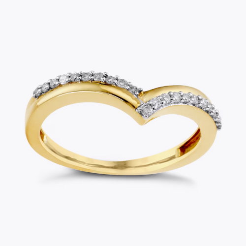 9ct Yellow Gold Shaped Eternity 0.15ct Diamond Ring
