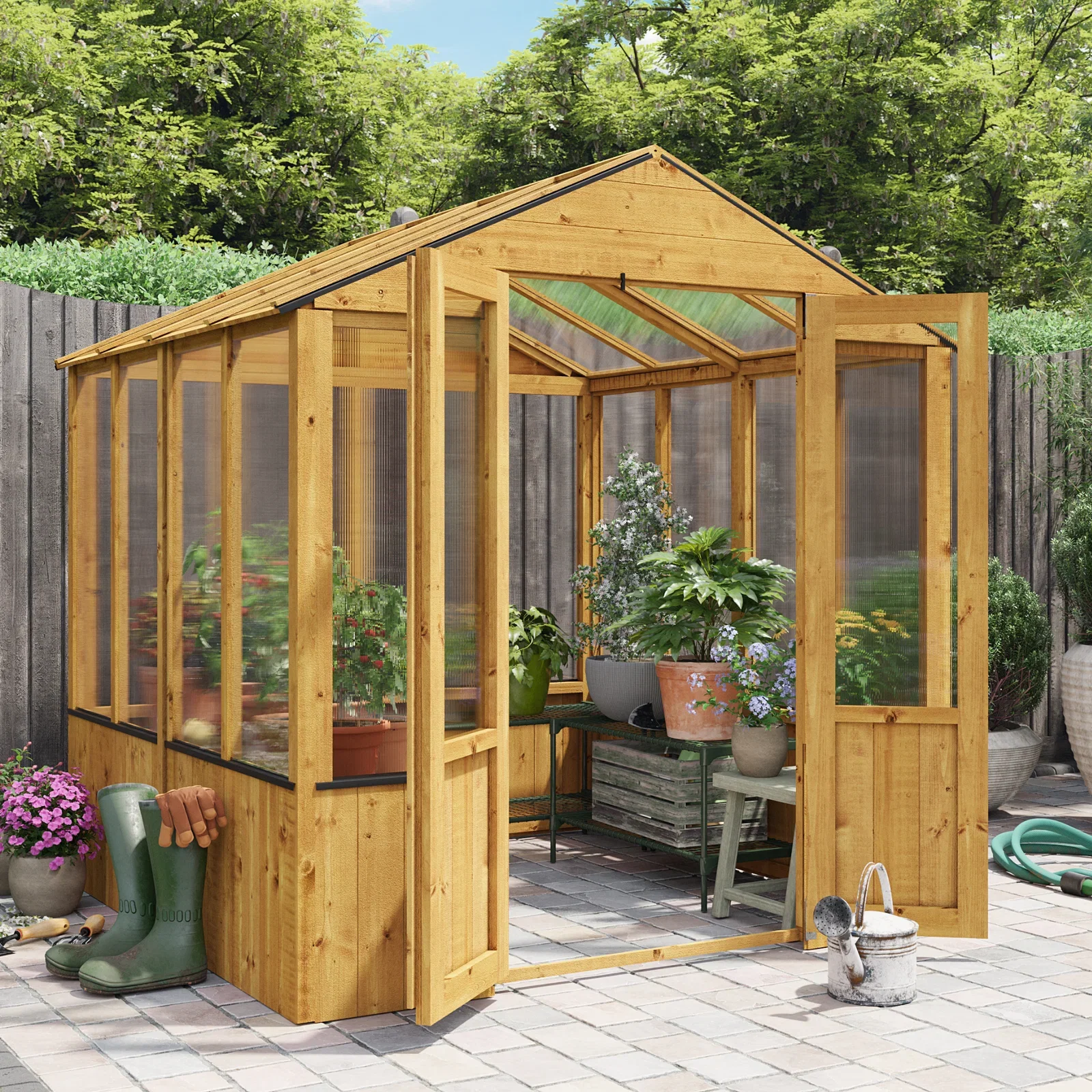 Image of BillyOh 4000 Lincoln Wooden Polycarbonate Greenhouse
