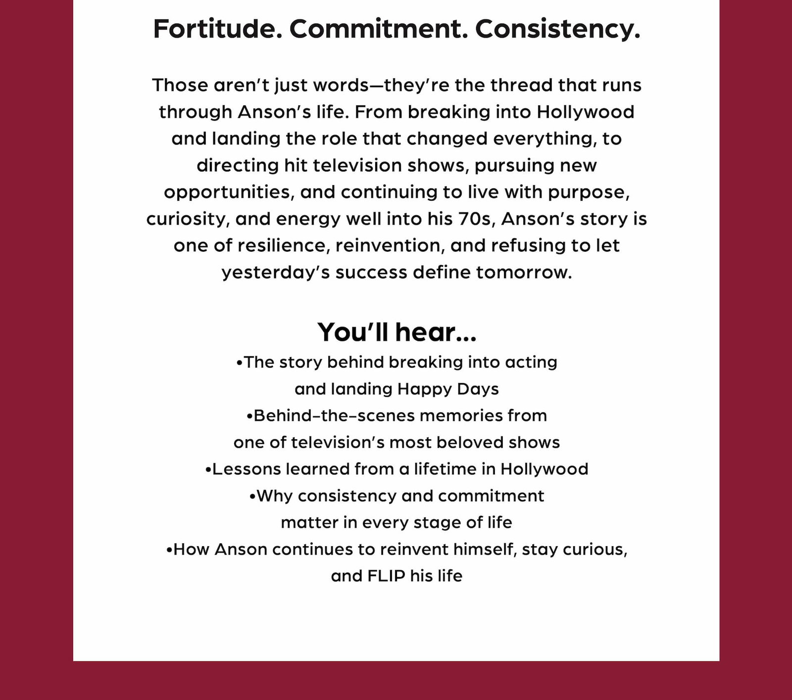 Fortitude. Commitment. Consistency.