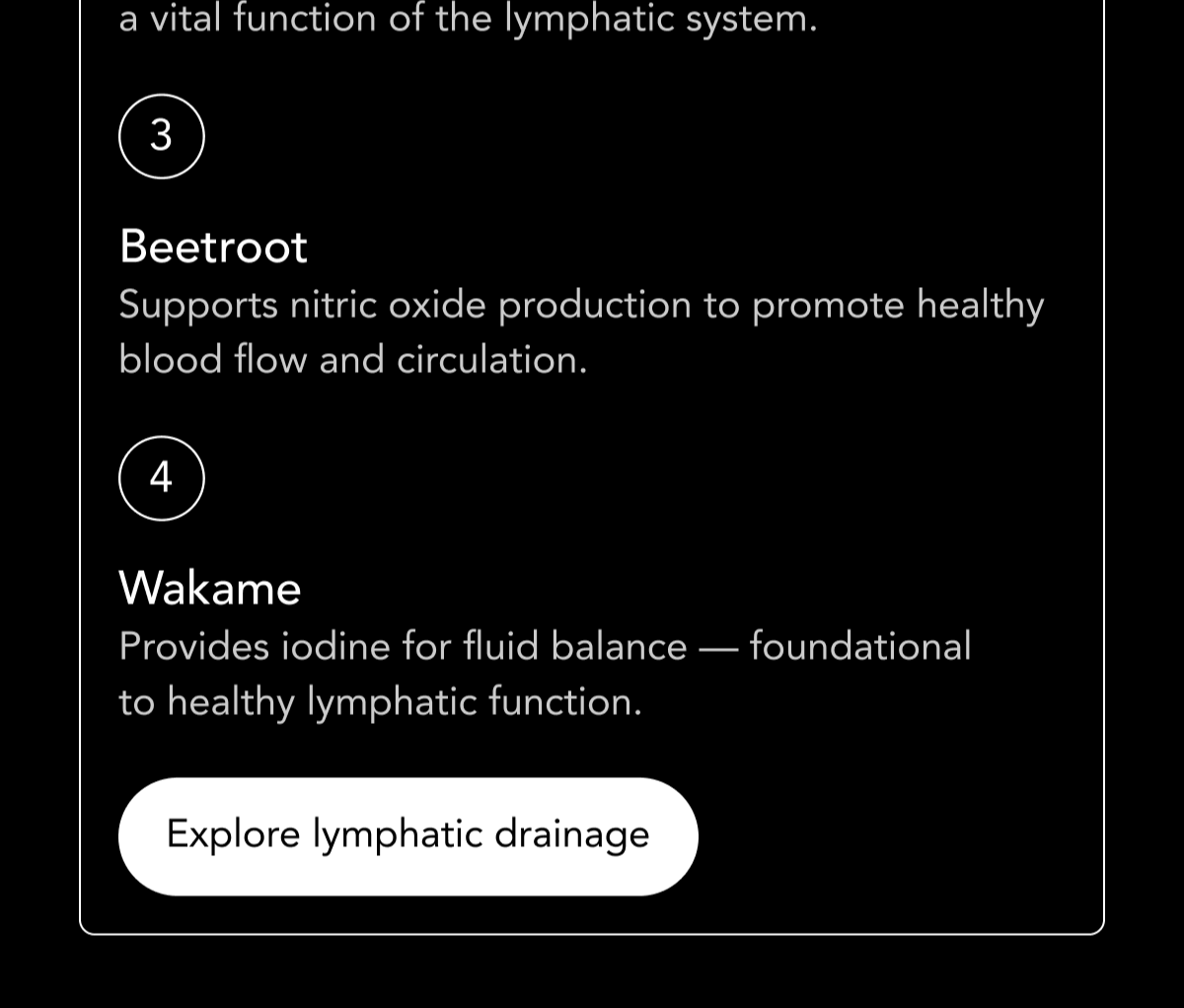 Beetroot and wakame for lymph flow. Explore lymphatic drainage