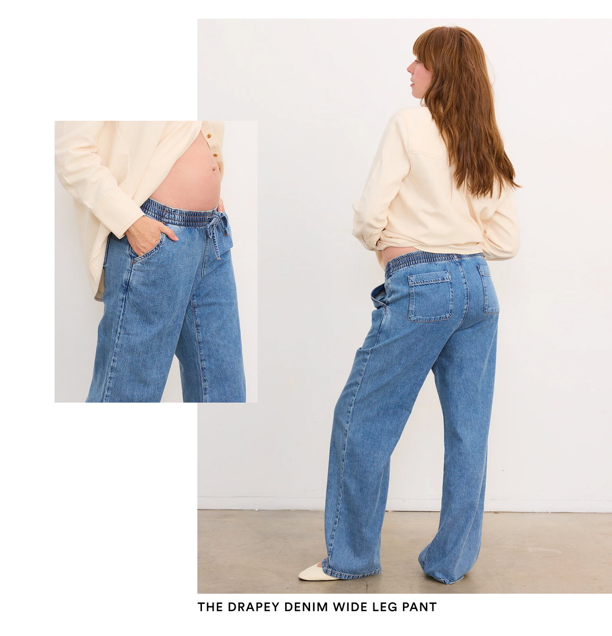 The Drapey Denim Wide Leg Pant