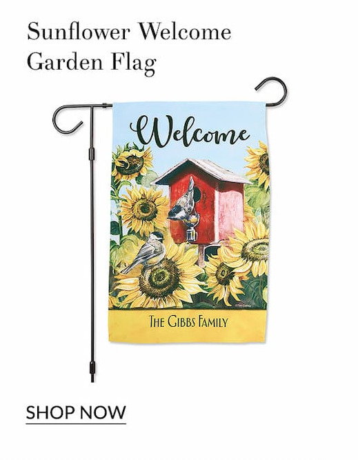 Sunflower welcome garden flag