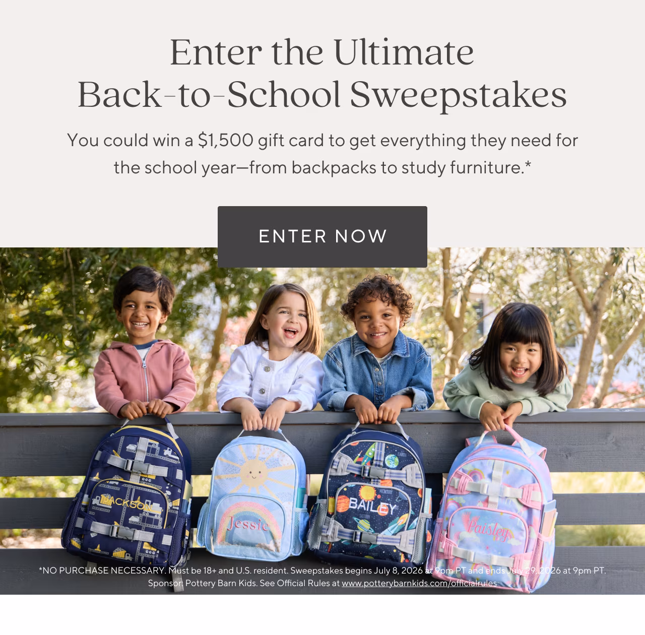 enter the ultimate back-to-school sweepstakes