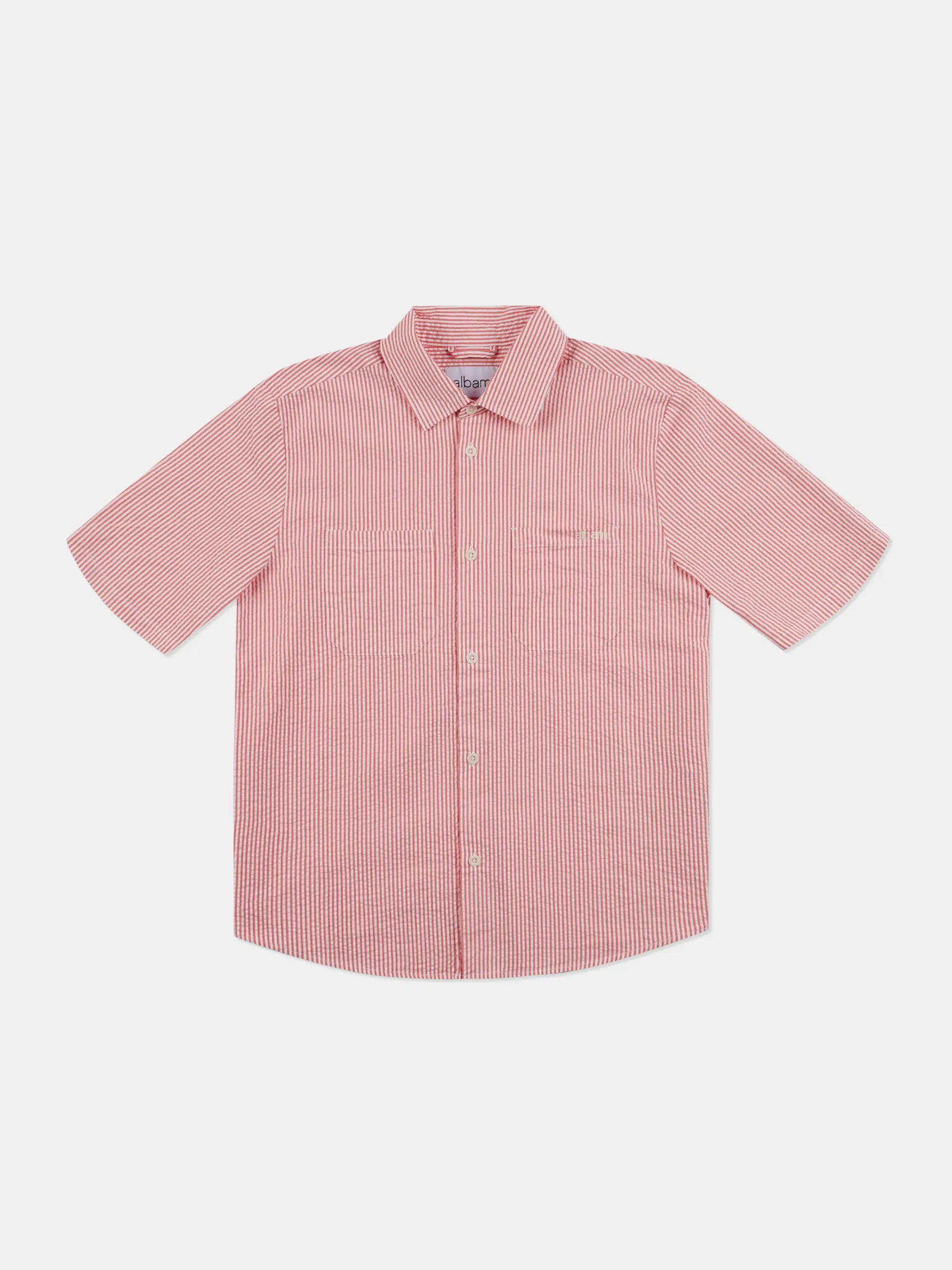 Image of Derby Seersucker Shirt in Washed Red