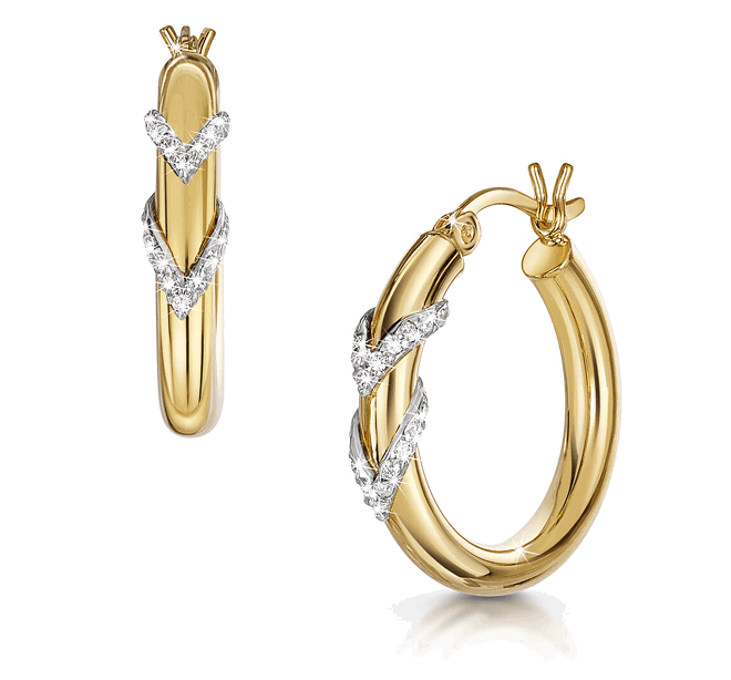 Vivid Spark 1kt Gold Hoop Earrings