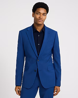 Extra Slim Blue Wool-Blend Washable Modern Tech Suit Jacket