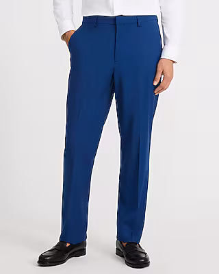 Slim Blue Wool-Blend Washable Modern Tech Suit Pant