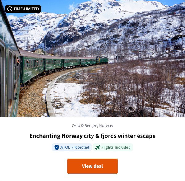 Enchanting Norway city & fjords winter escape