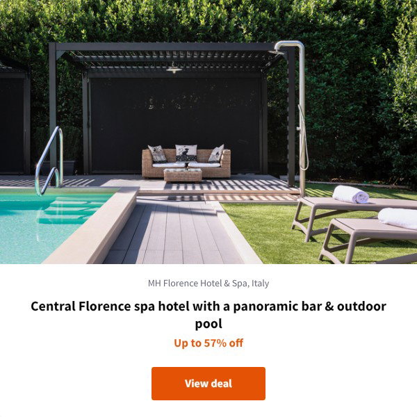 Central Florence spa hotel with a panoramic bar & outdoor pool