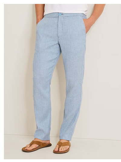Beach Coast Stretch-Linen E-Waist Pants