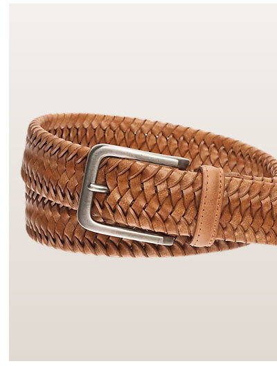Braided Leather Stretch Belt