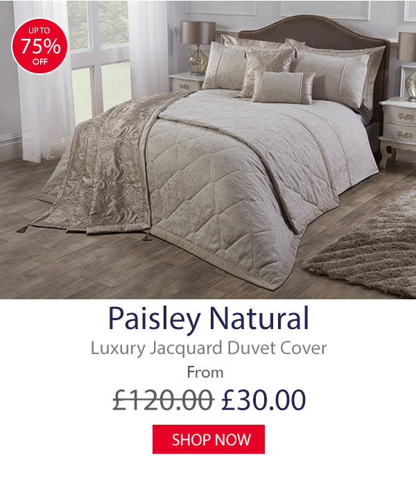 Paisley Natural Luxury Cotton Rich Jacquard Duvet Cover