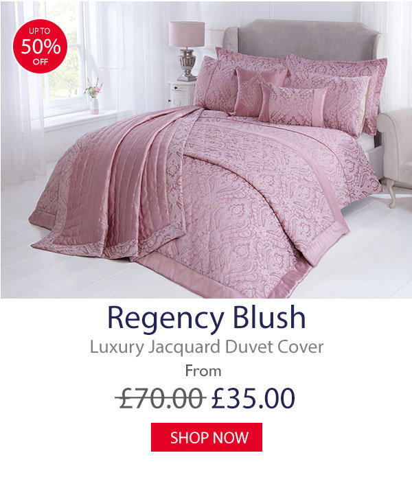 Regency Blush Pink Luxury Cotton Rich Jacquard Duvet Cover