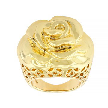 Gold Tone Rose Ring