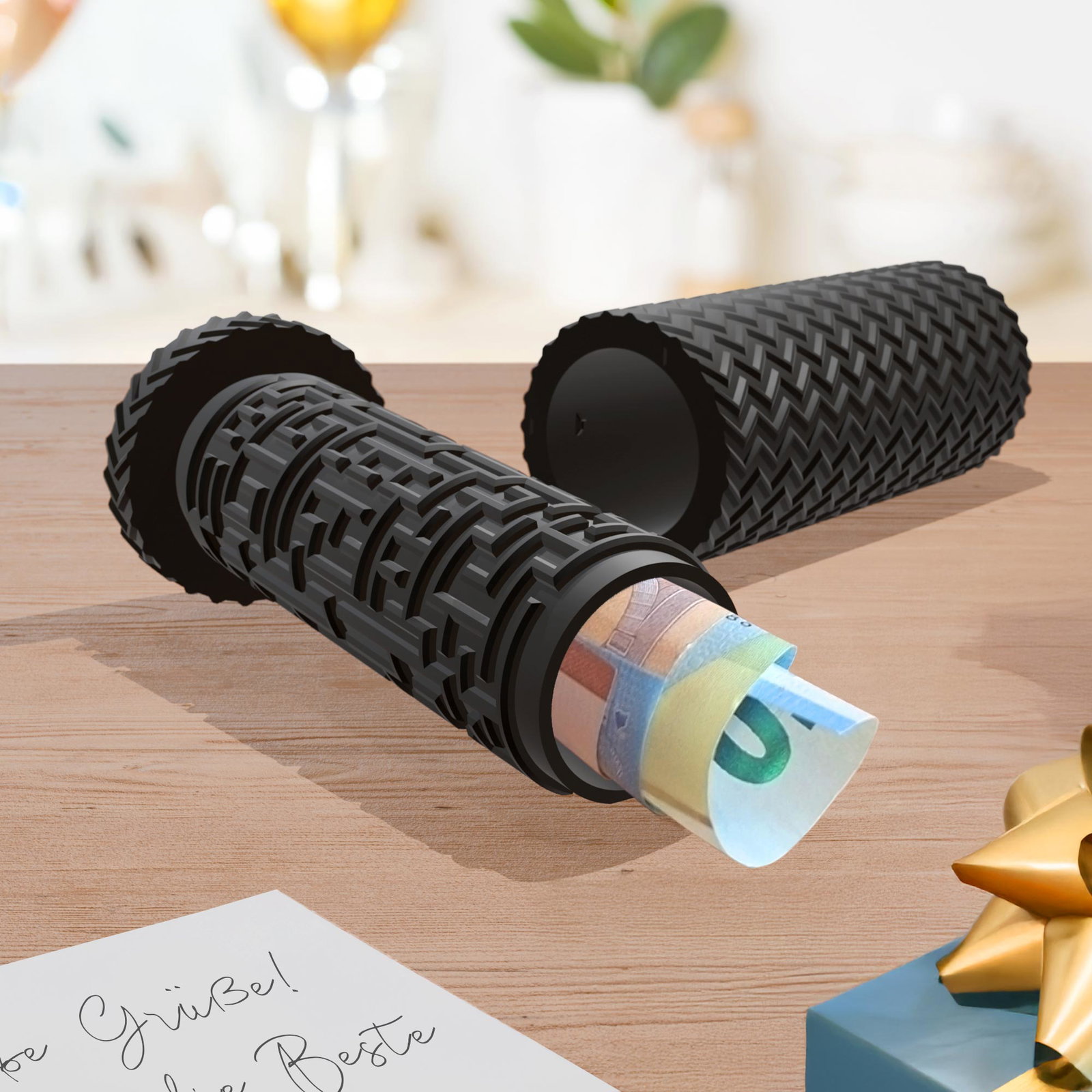 Image of Labyrinthbox Röhre in Schwarz – originelle Geschenkverpackung