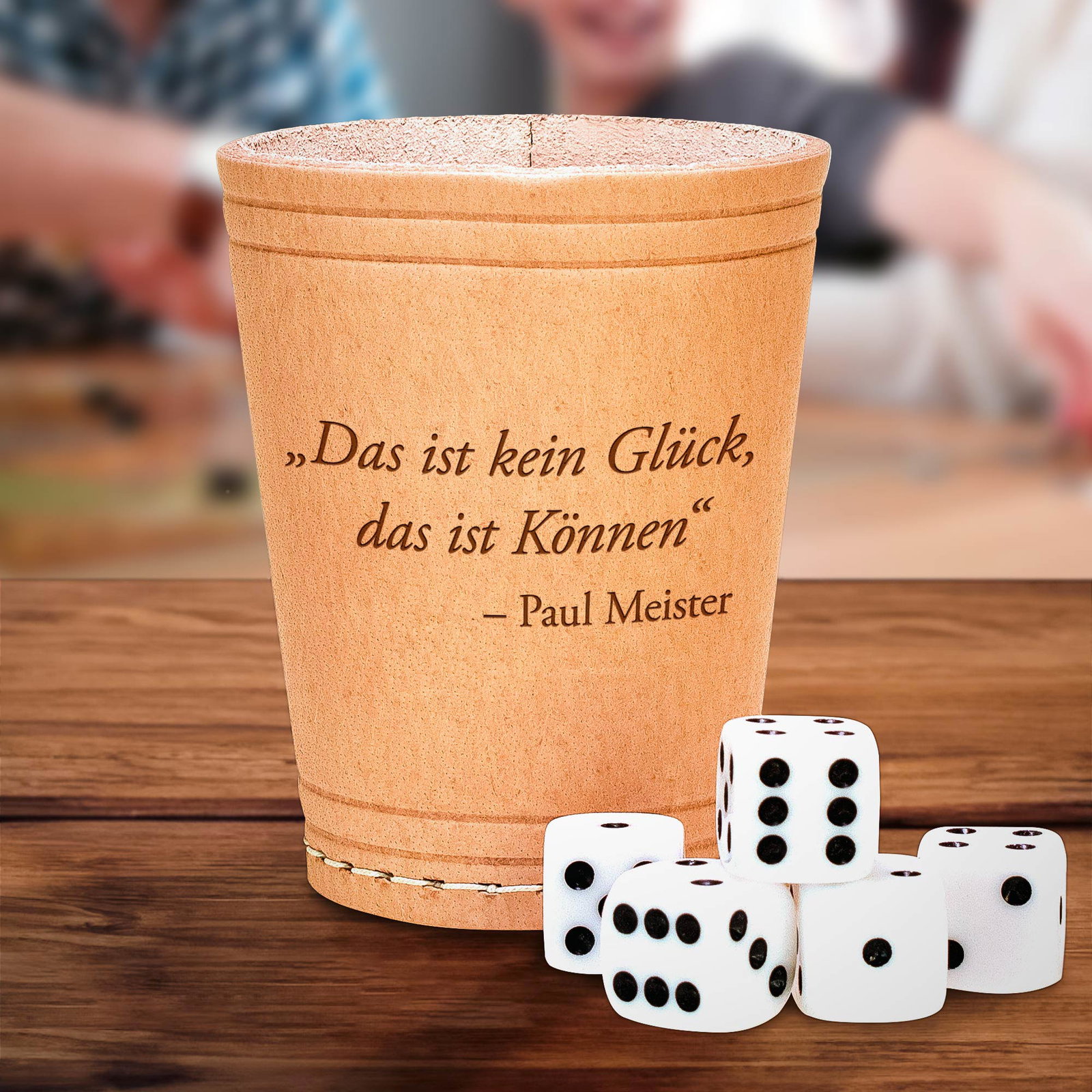 Image of Leder Würfelbecher Set - Name