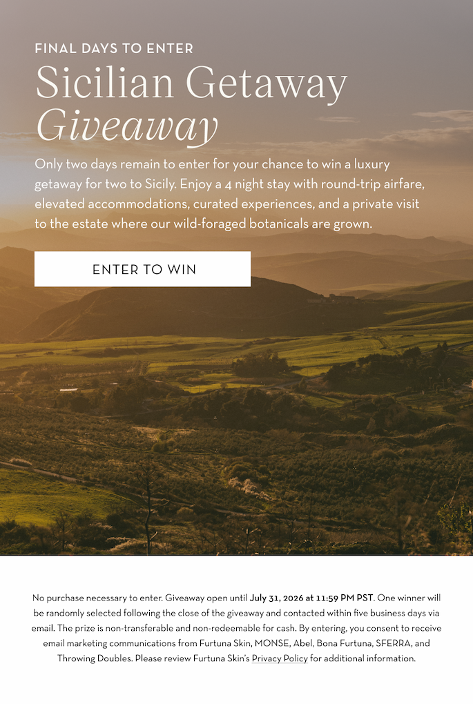 Only 48 hours left to enter for a chance to win our Sicilian Getaway Giveaway! Enter Now. 