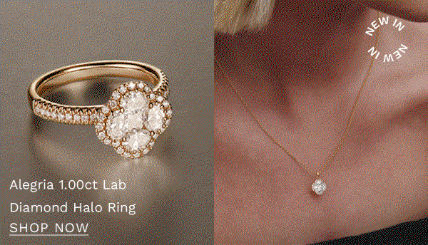Alegria 1.00ct Lab Diamond Halo Ring in 9K Yellow Gold