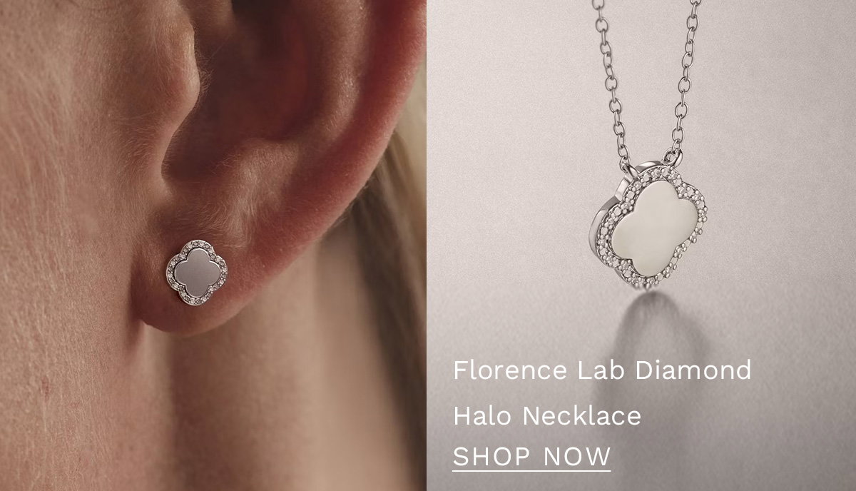 Florence 0.06ct Lab Diamond Halo Necklace in Sterling Silver