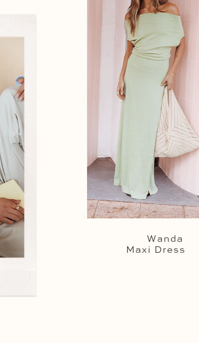 Wanda Textured Off Shoulder Maxi Dress - Green