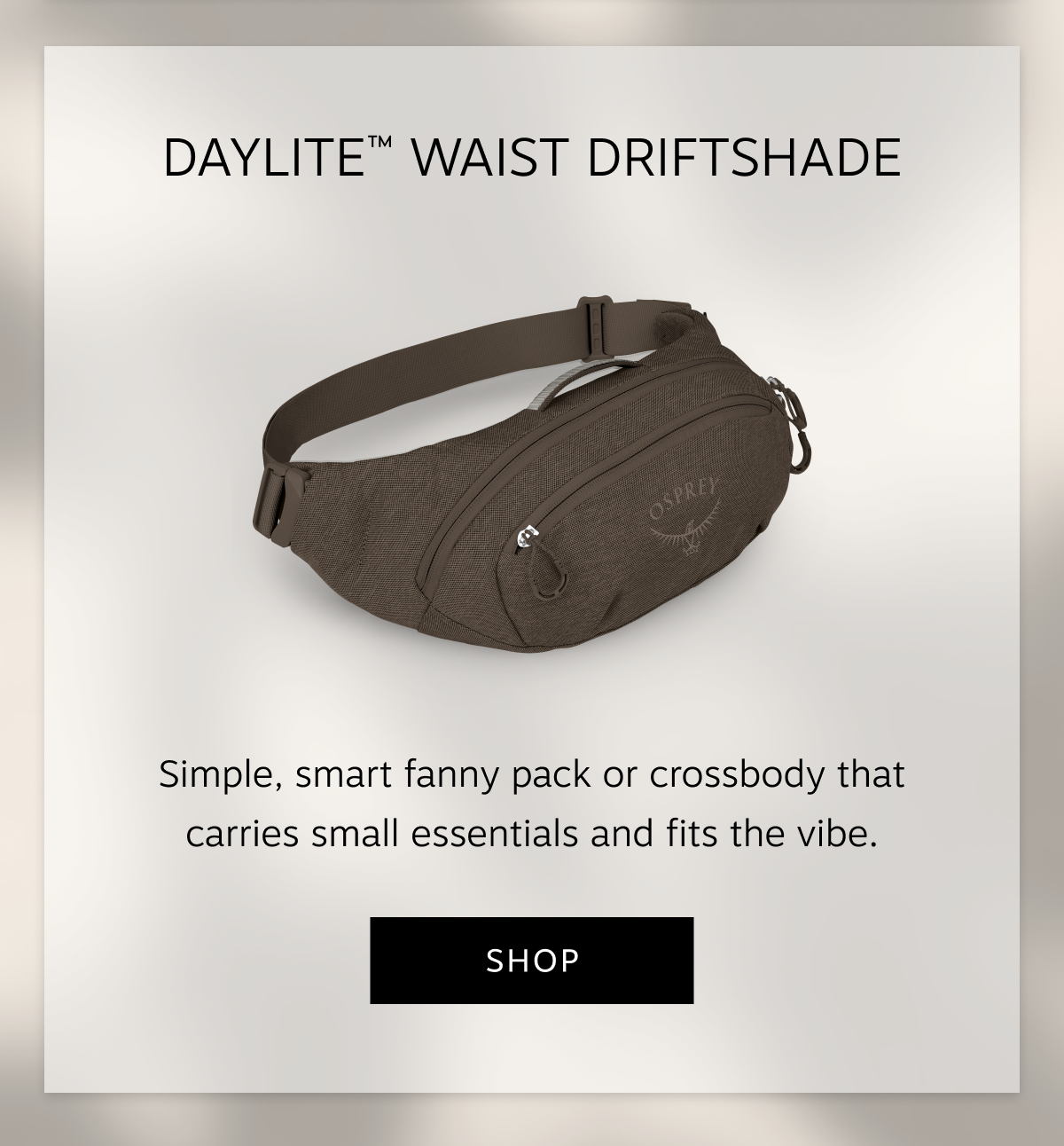 The Daylite Waist Driftshade is a simple, smart fanny pack or crossbody that carries small essentials and fits the vibe | Shop