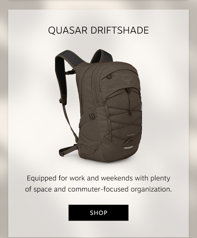The Quasar Driftshade is equipped for work and weekends with plenty of space and commuter-focused organization | Shop