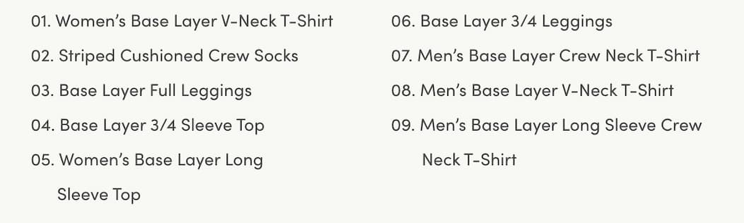Base Layers List