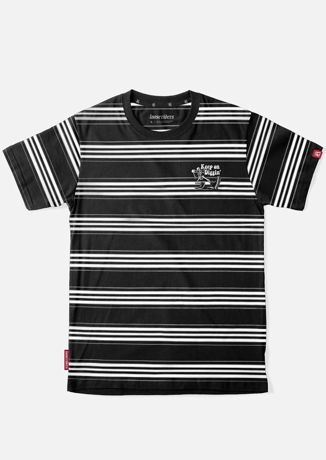 Image of Loose Riders Unisex Keep On Diggin Striped T-Shirt