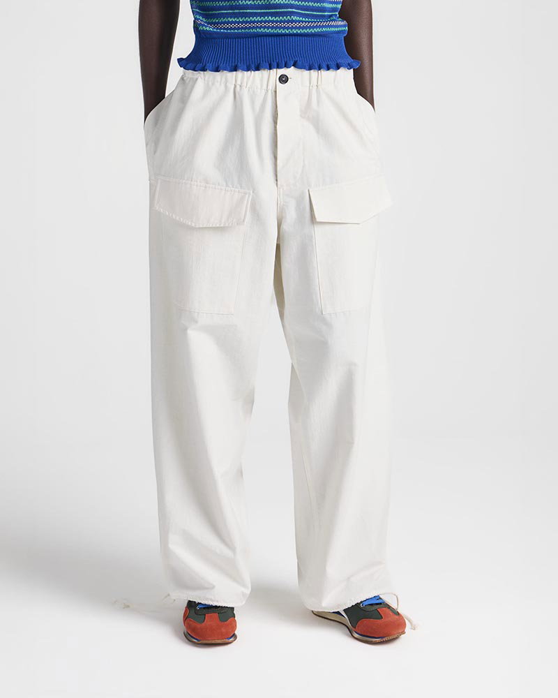 White Parachute Pants
