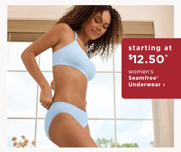 starting at $12.99 women's seamfree underwear