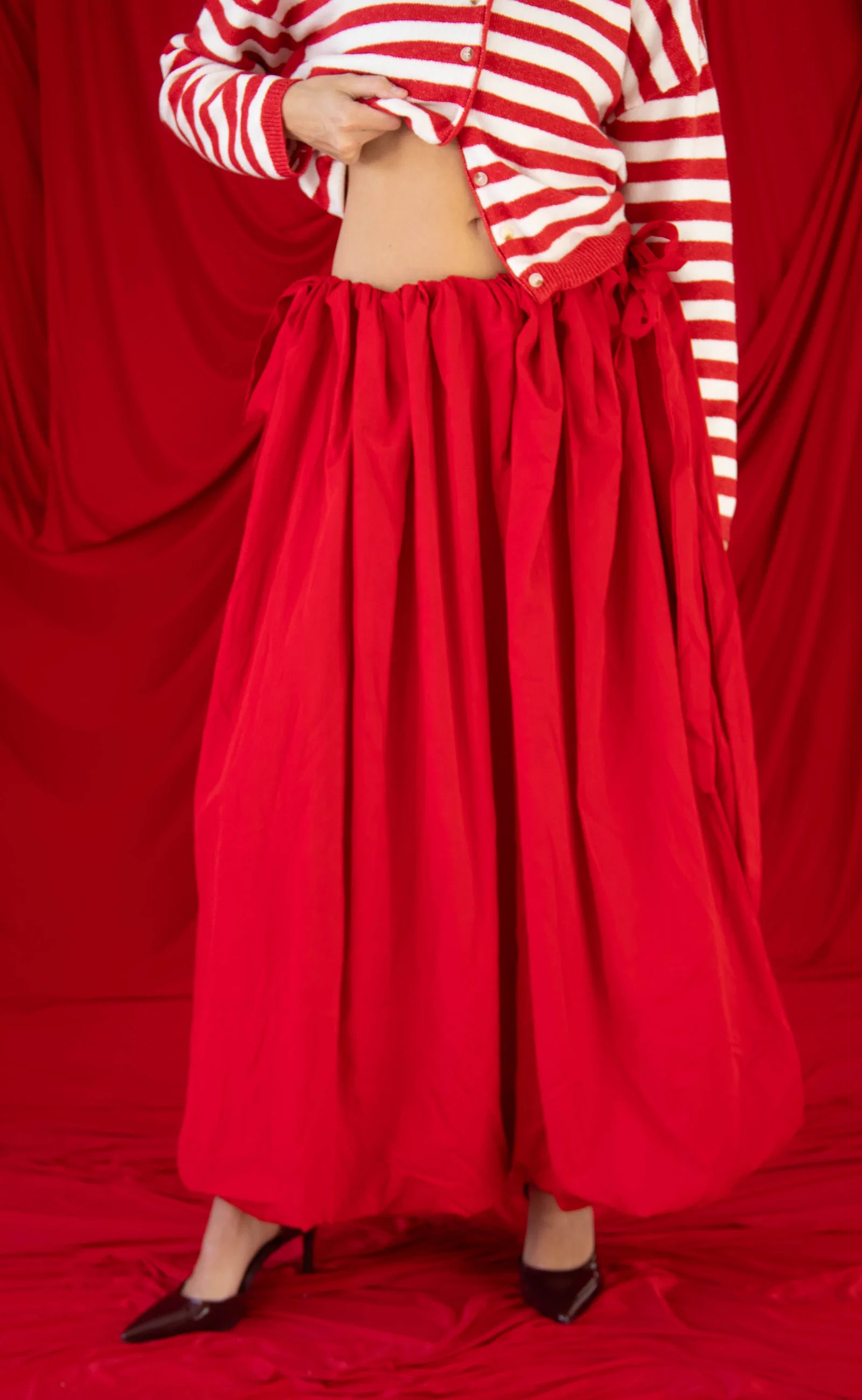 Image of firecracker flare maxi skirt
