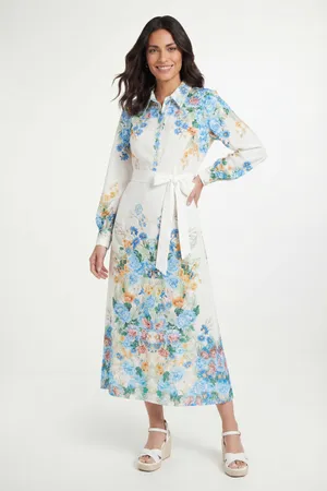 Summer Floral Western Shirt Dress