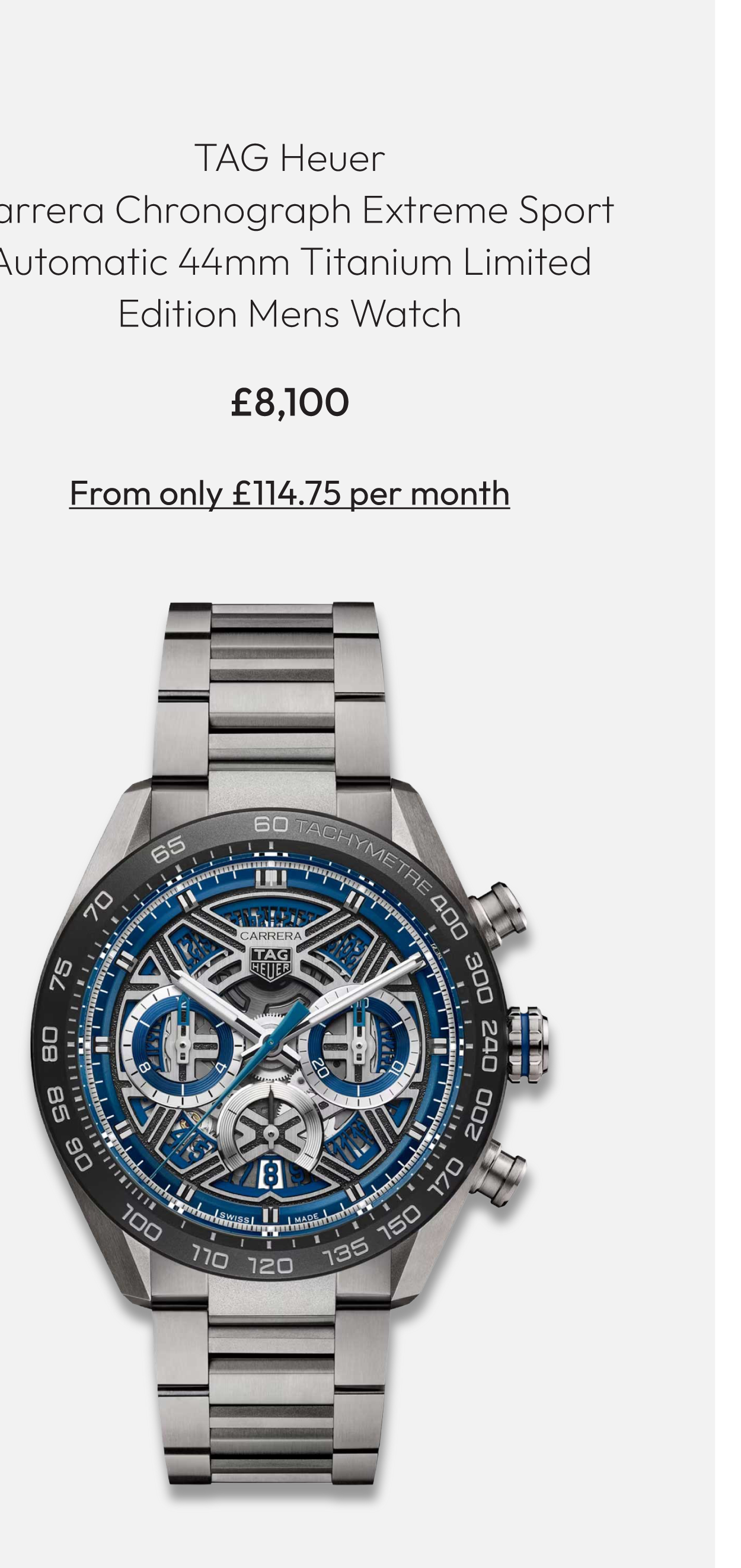 TAG Heuer Carrera Chronograph Extreme Sport Automatic 44mm Titanium Limited Edition Mens Watch CBU2081.BF0007