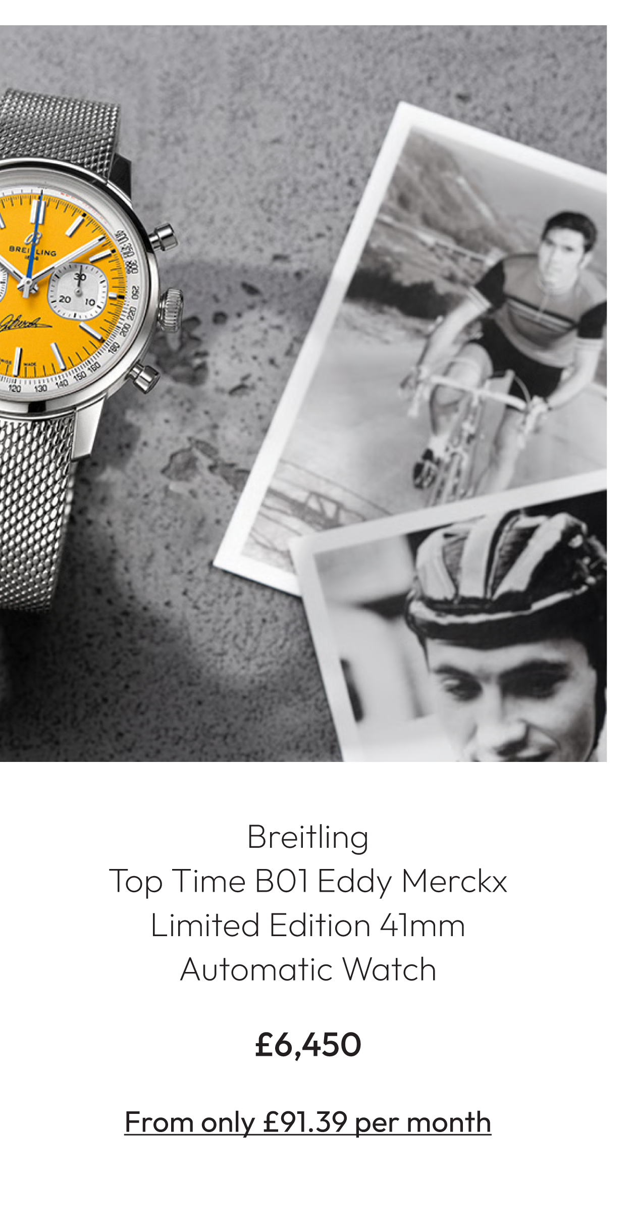 Breitling Top Time B01 Eddy Merckx Limited Edition 41mm Automatic Watch AB01762C1I1A1
