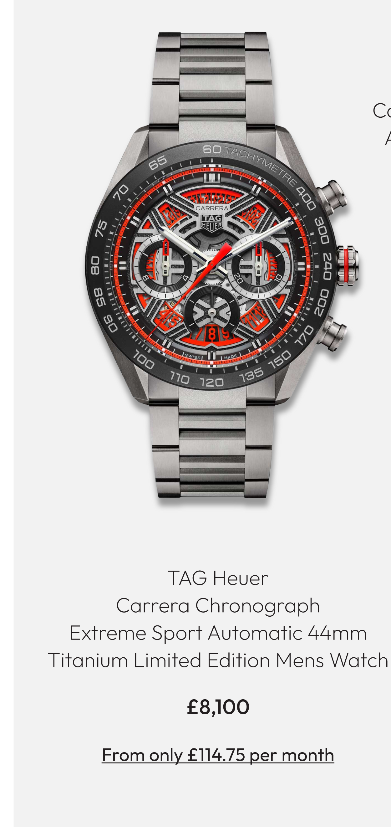 TAG Heuer Carrera Chronograph Extreme Sport Automatic 44mm Titanium Limited Edition Mens Watch CBU2082.BF0007