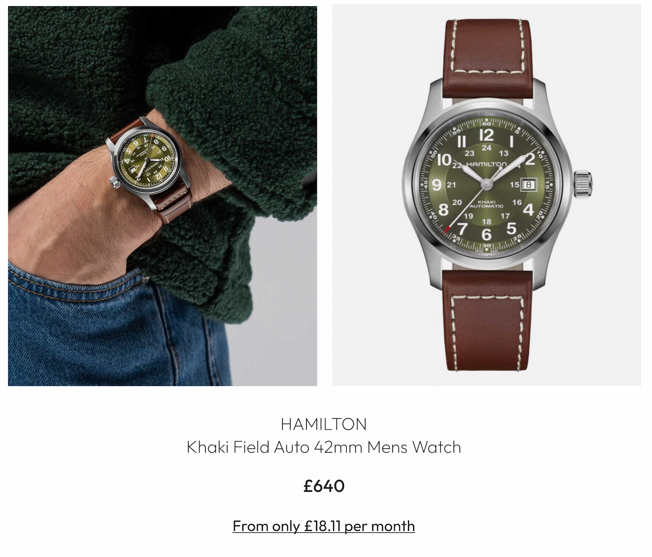 Hamilton Khaki Field Auto 42mm Mens Watch