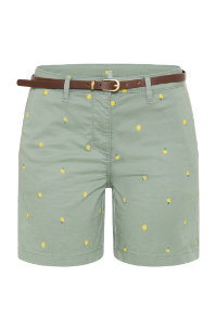 KangaROOS Chinoshorts mit Zitronen inklusive Gürtel in salbei.