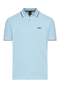 BOSS GREEN Poloshirt mit atmungsaktive Piqué-Webstruktur in Light/Pastel Blue.