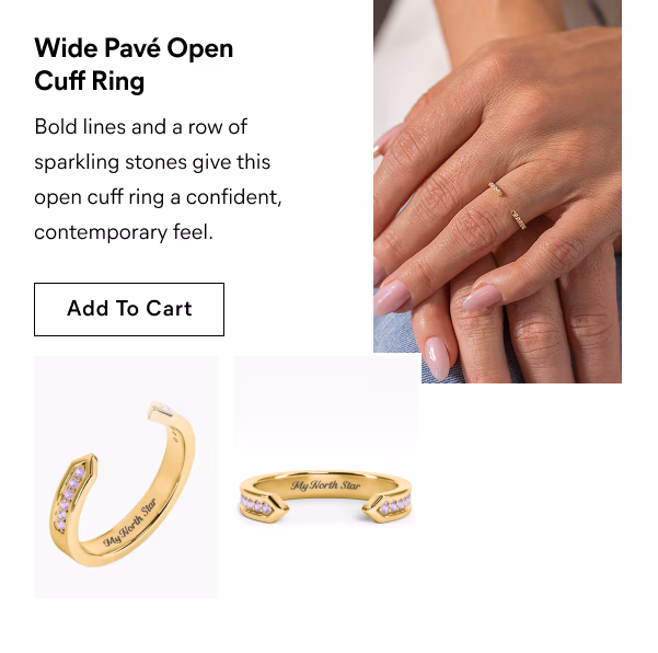 Wide Pavé Open Cuff Ring