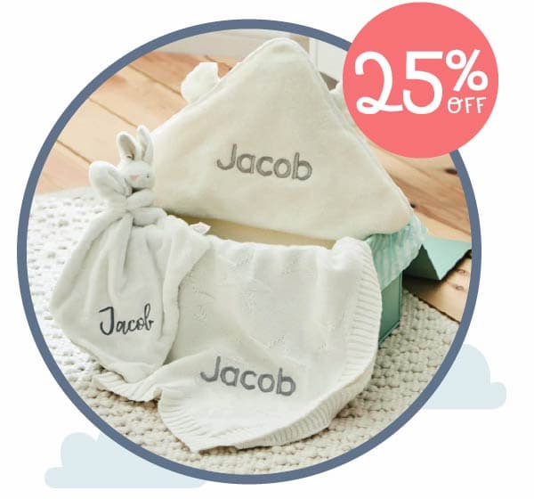 Personalised Ivory Baby Keepsake Box Gift Set