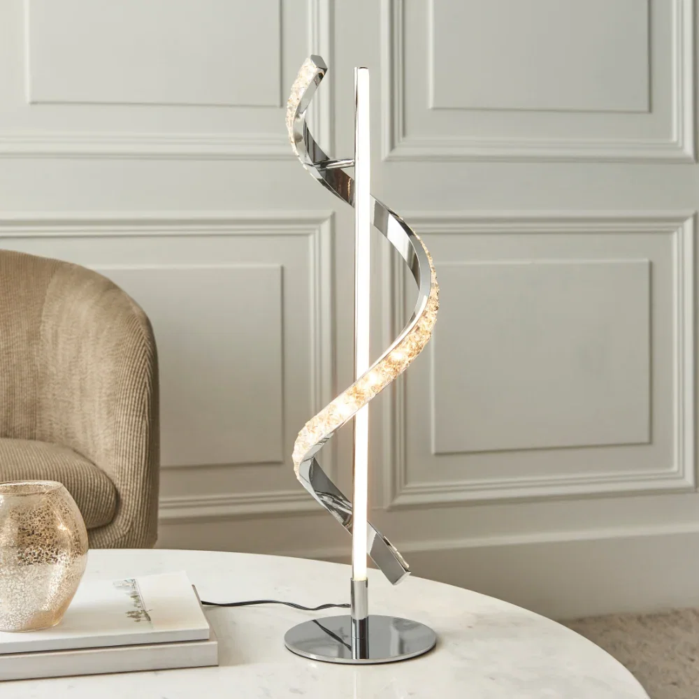 Image of Hyde Chrome And Crystal LED Table Lamp