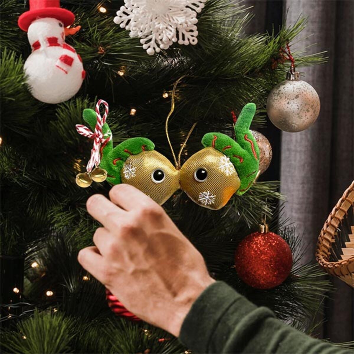 Testicles ornament on tree