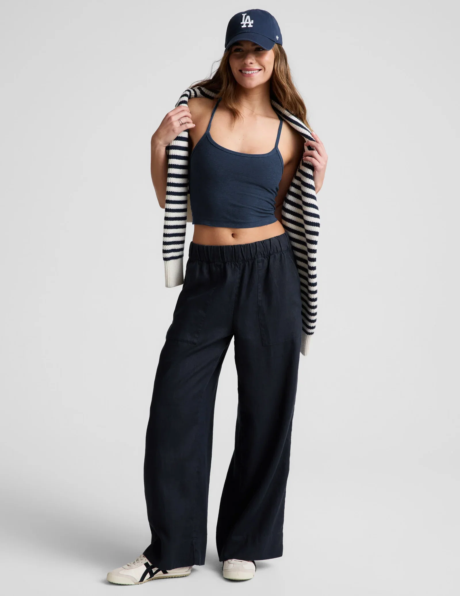 Image of SoftWash Linen Easy Wide Leg Pant 29"