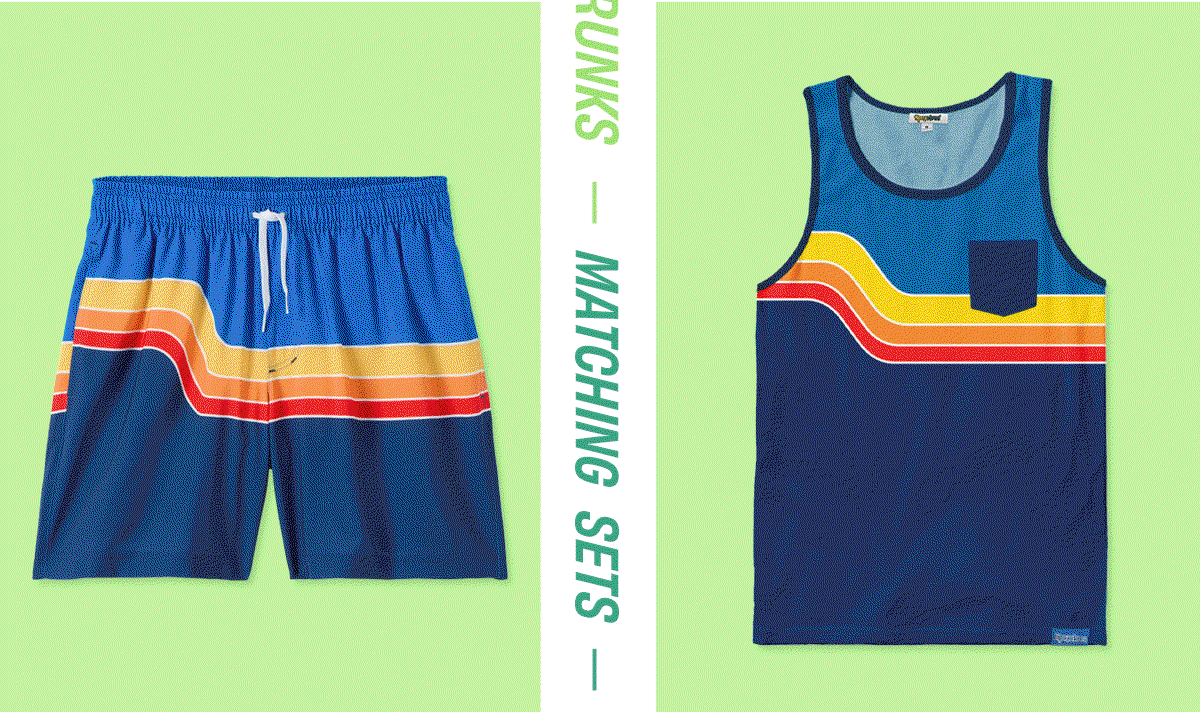 Hawaiian shirts, swim trunks, tank tops