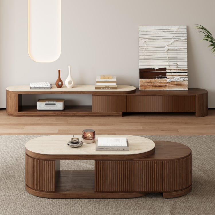 Velar 71" Extendable TV Stand & Coffee Table Set